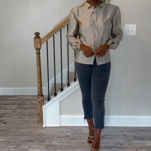 Vintage Striped Valentino Button Up Top